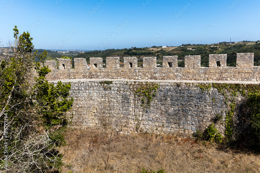 Walls of the medieval Obidos Castle