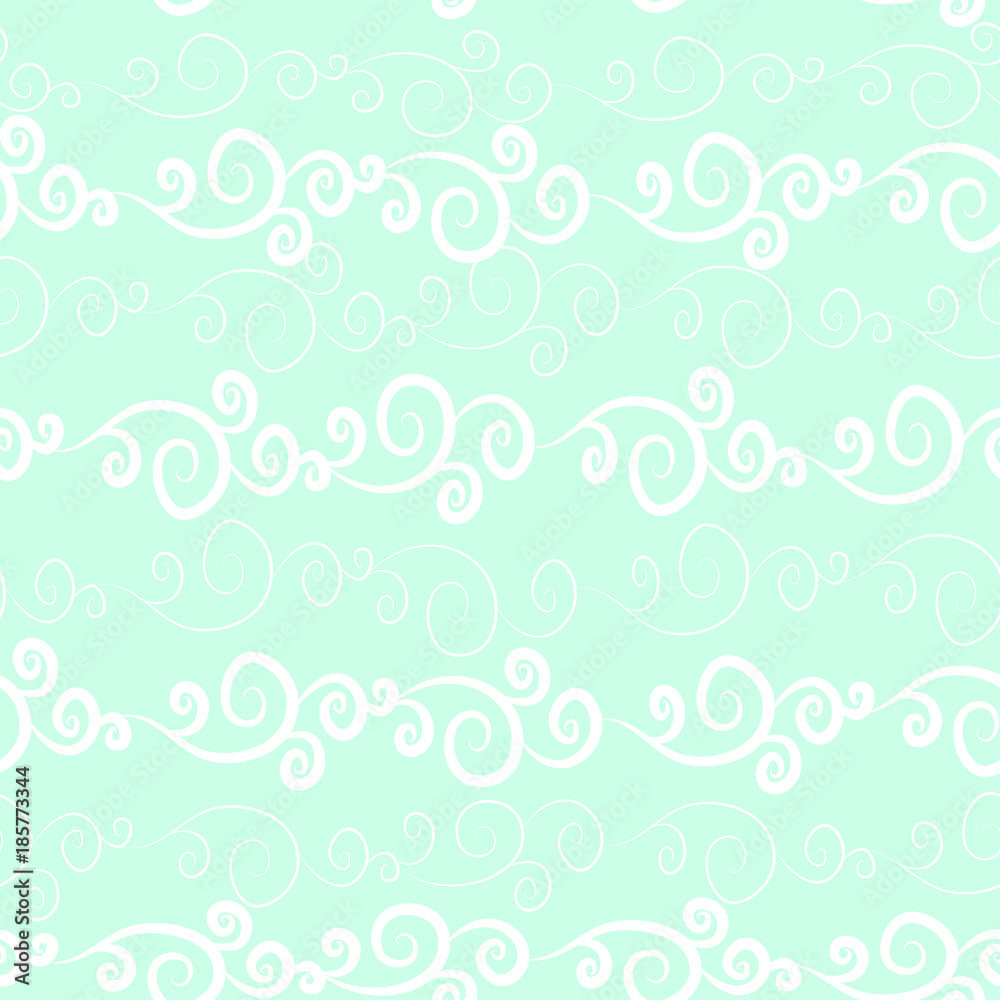 Seamless pattern with hand-drawn strips of curls