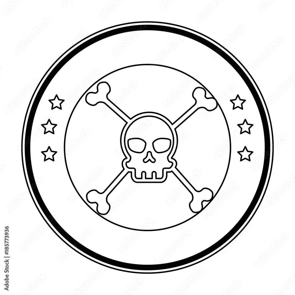 extreme skull with emblem vector illustration design