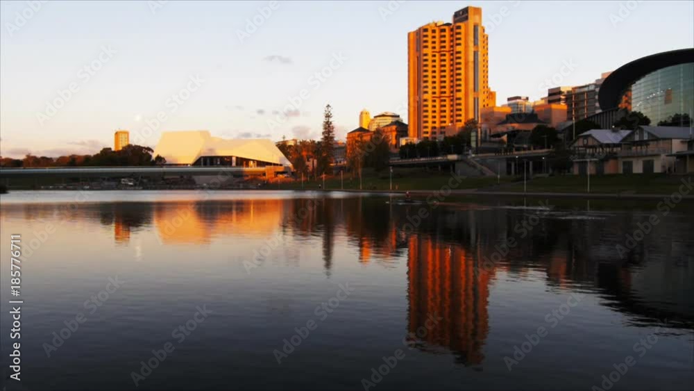 the sun sets on the river torrens and the city of adelaide the sun sets on the river torrens and the city of adelaide