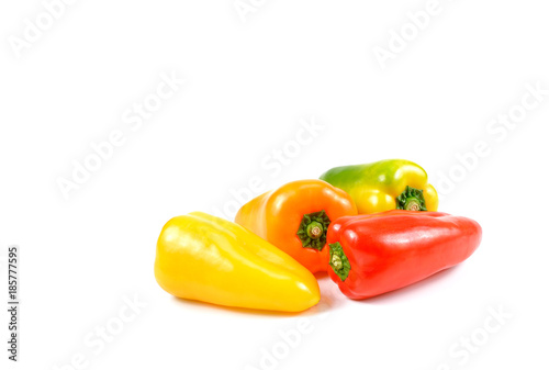 sweet bell pepper isolated on white background , Fresh vegetables sweet Peppers