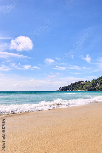 Sunny day. Blue sky. Beach