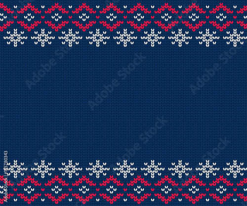 Knitted pattern for sweater. Winter seamless background