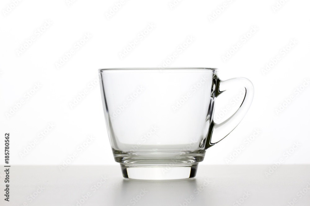 empty transparant cup of coffee isolate on white background empty transparant cup of coffee isolate on white background
