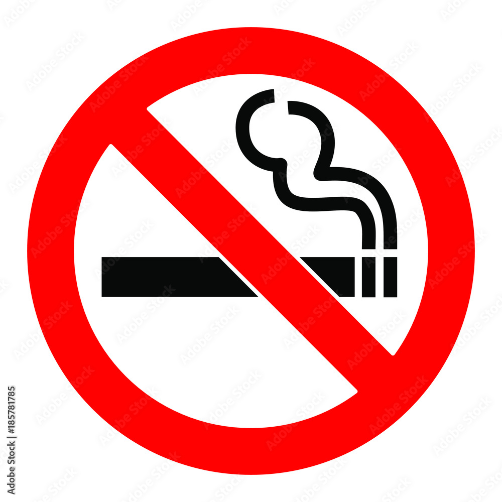 No smoking sign. Forbidden sign icon isolated on white background vector illustration No smoking sign. Forbidden sign icon isolated on white background vector illustration