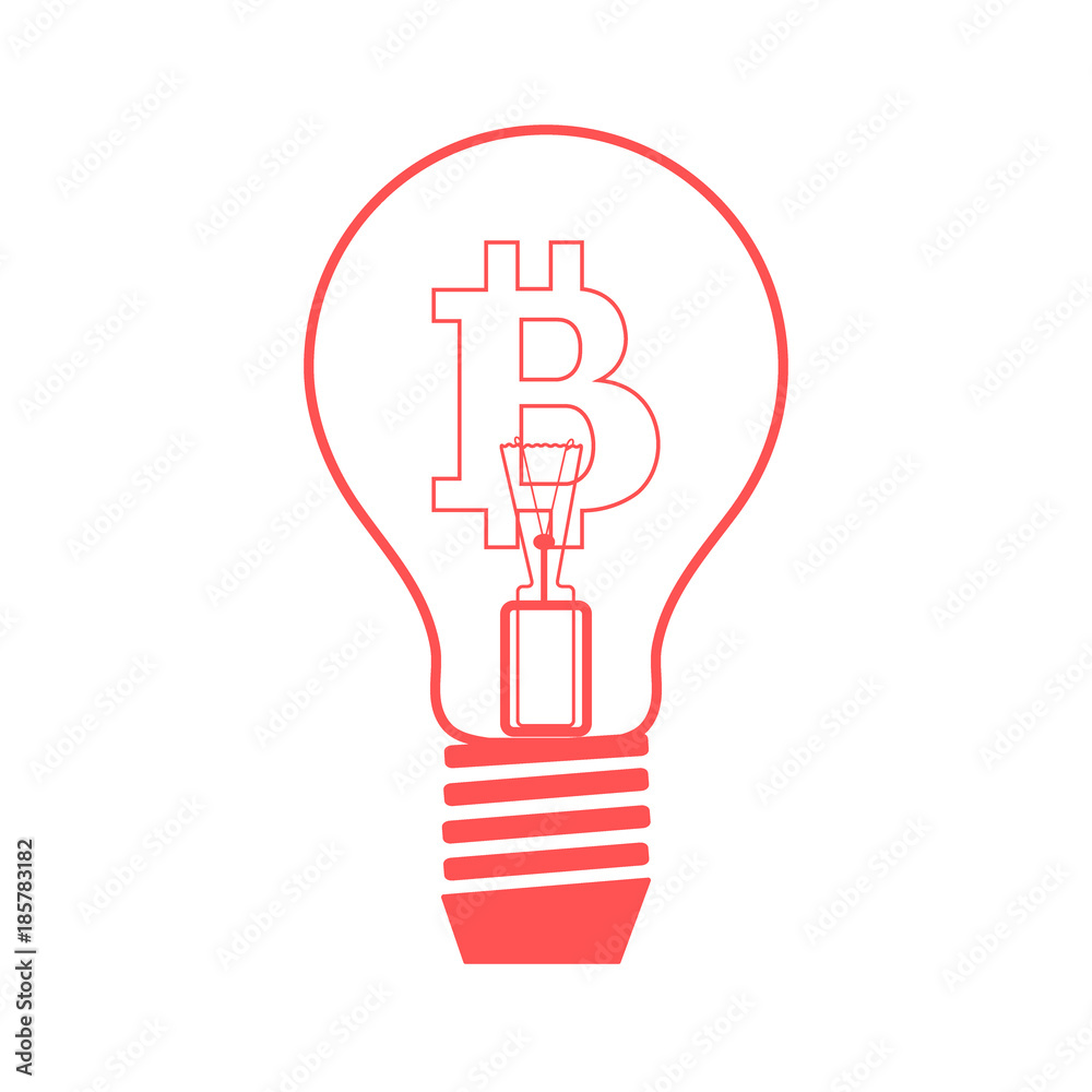 Light bulb with bitcoin. Light bulb with bitcoin.