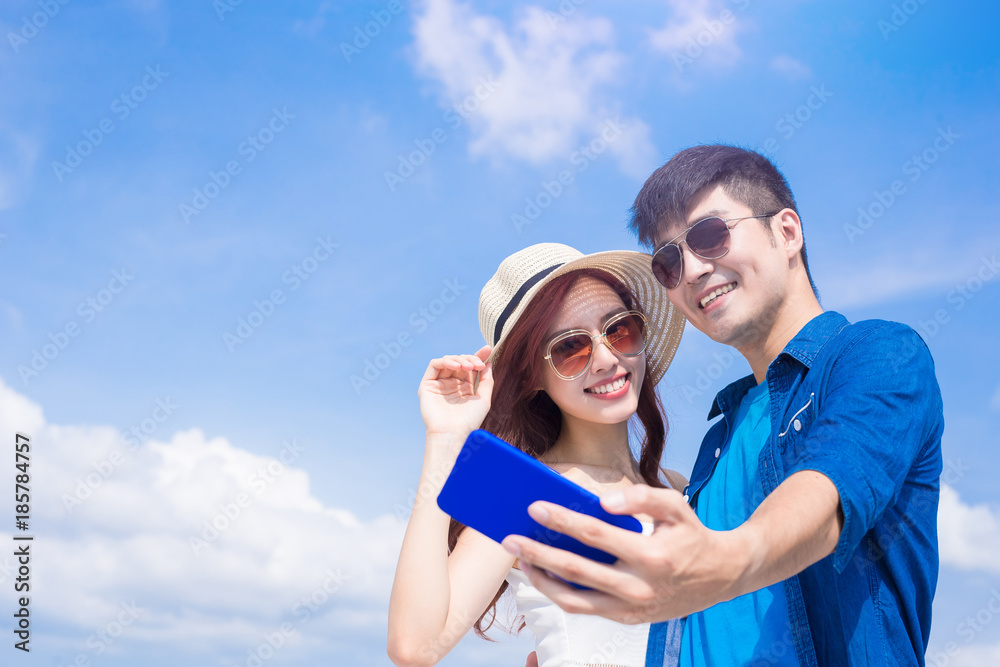 couple selfie happily couple selfie happily