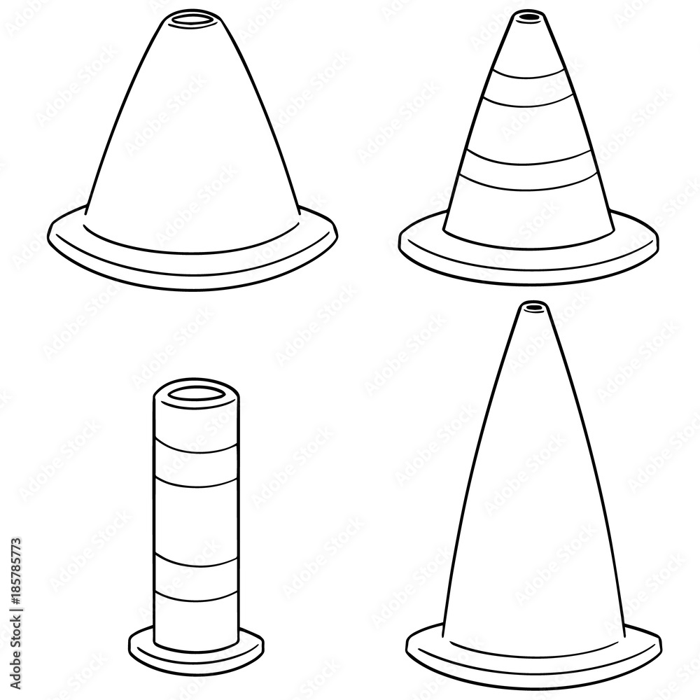 vector set of traffic cone vector set of traffic cone