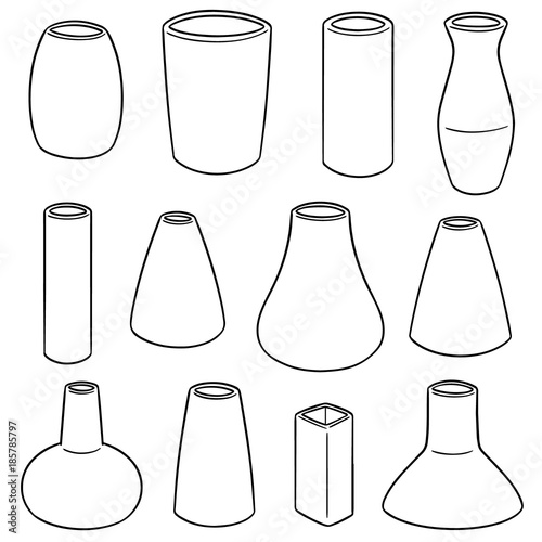 vector set of vase