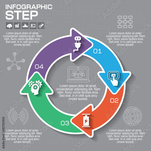 Tableau sur toile Vector circle puzzle infographic