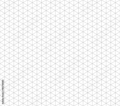 Isometric line seamless vector grid. Triangular geometric repeat background