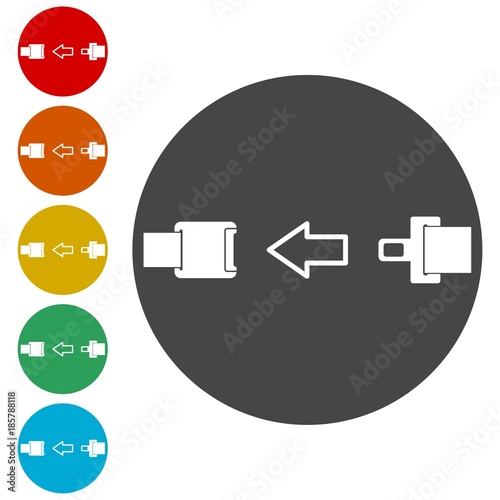 Seat Belt or Safety Belt Icon 