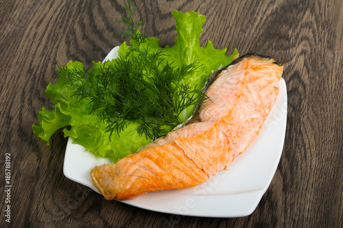 Steamed salmon