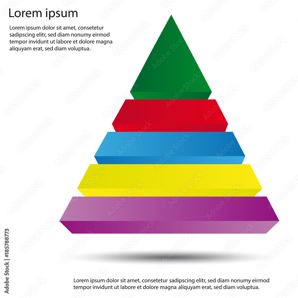 3D Pyramid Diagram - Editable Vector Illustration