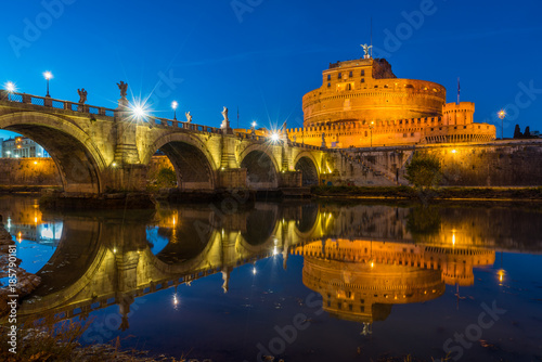 Castel Sant'Angelo in Rome at sunset.