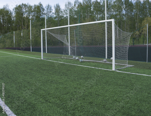 soccer gate goal on green grass