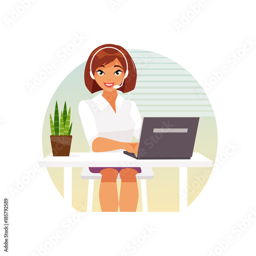 call center operator vector