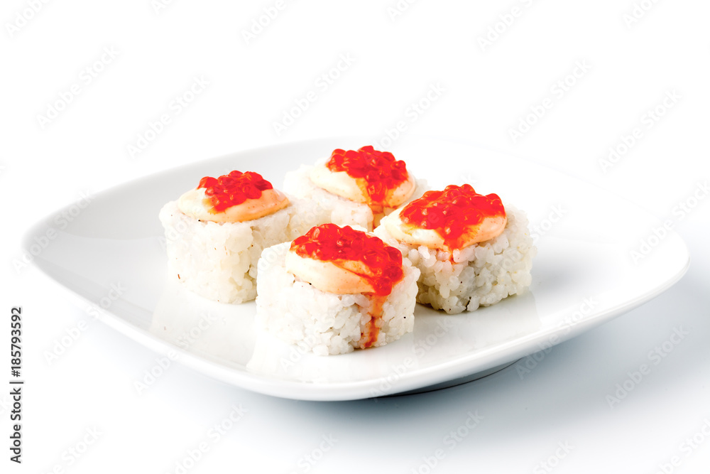 Few sushi roll isolated on white Few sushi roll isolated on white