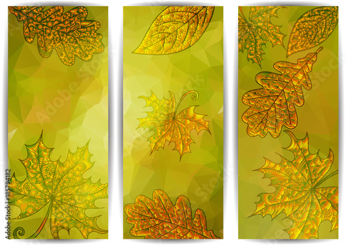 Banners with autumn leaves