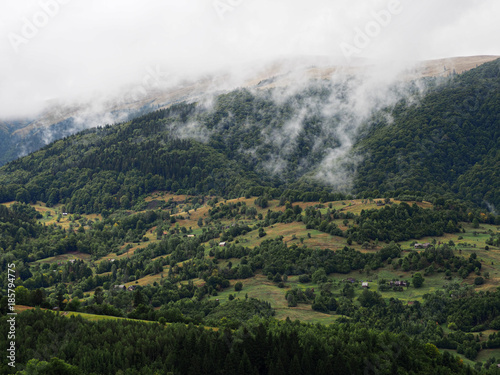 Fog and mist at the village in carpatian mountains © Sergii Mironenko