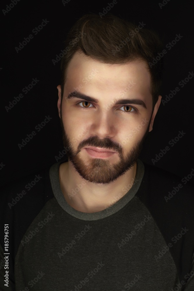 Fototapeta premium Portrait of an attractive young dark-haired guy