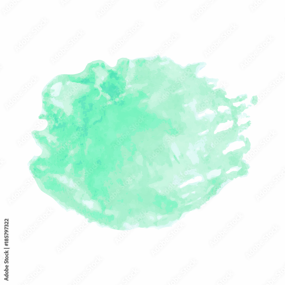 Green watercolor stain isolated on white background Green watercolor stain isolated on white background