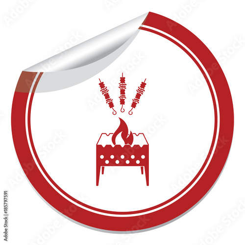 Brazier grill with kebab icon