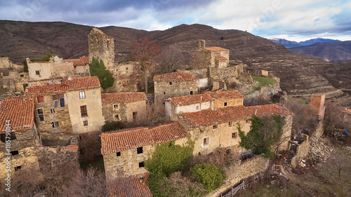 San Vicente de Munilla ghost village in La Rioja, Spain photo