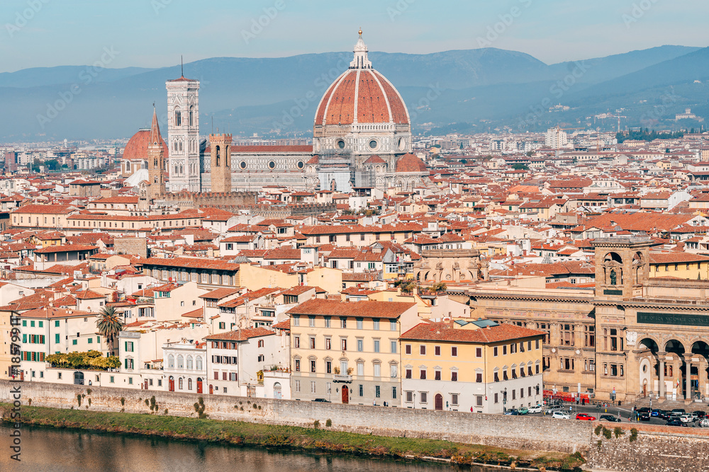 panoramic view of florence city, italy