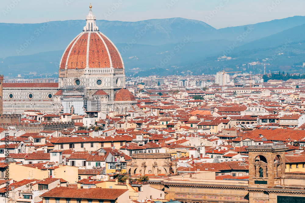 panoramic view of florence city, italy