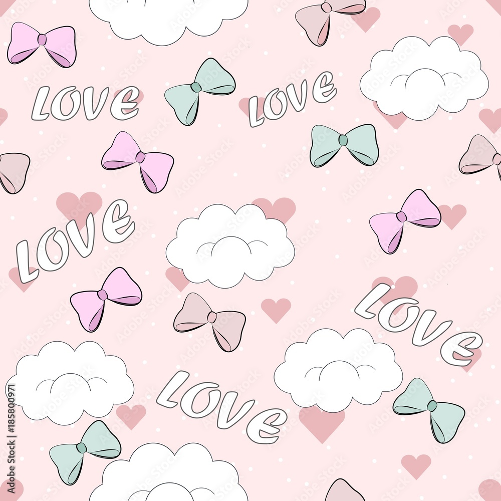 pattern for Valentine's day. romantic cartoon background in gentle tones..