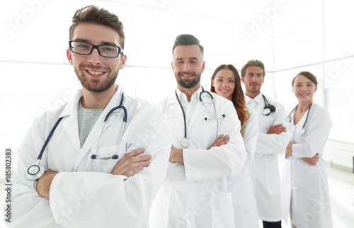 group portrait of leading medical professionals.