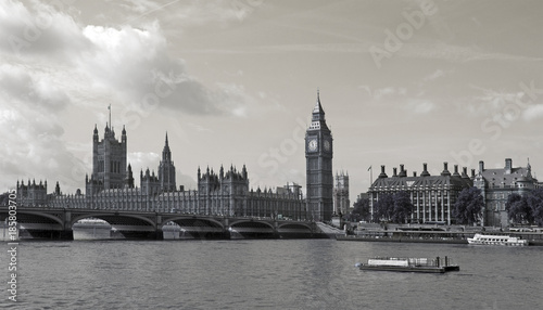 Canvas Print Black and white London view