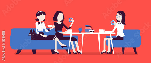 Girls sitting in a cafe