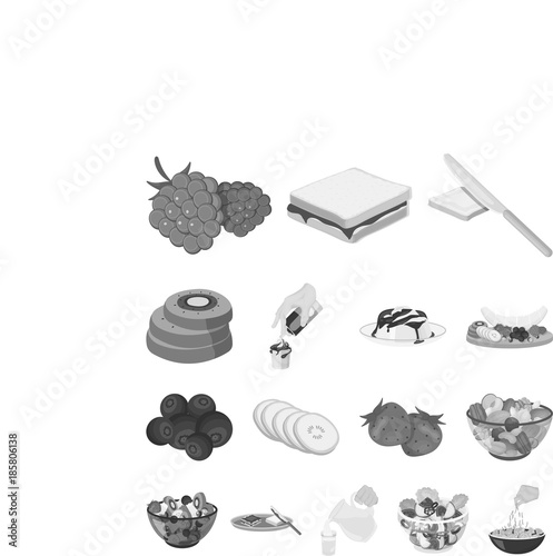 Dessert fragrant monochrome icons in set collection for design. Food and sweetness vector symbol stock web illustration. photo