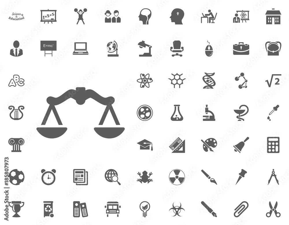 Obraz premium Scales icon. science and education vector icons set.
