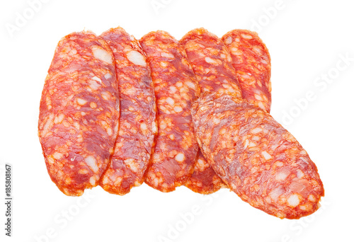 Pieces of the sausage