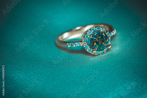 Gold Ring with Green Opal photo