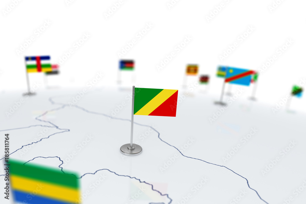 Naklejka premium Republic of the Congo flag