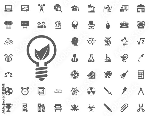 Eko bulb icon. science and education vector icons set.