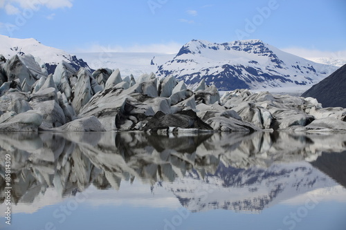 Heinabergsjokull glacier and lagoon in Iceland photo