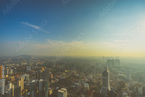 Canvas Print View of Kuala Lumpur downtown from Kuala Lumpur Tower