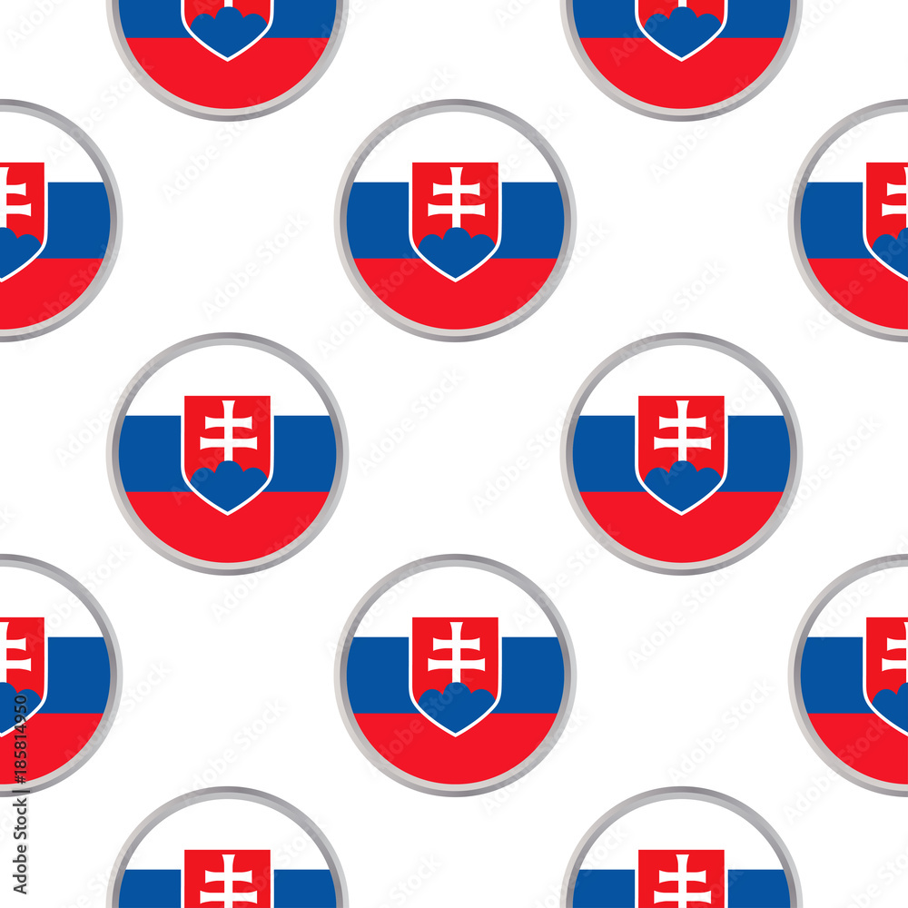 Seamless pattern from the circles with flag of Slovakia Seamless pattern from the circles with flag of Slovakia