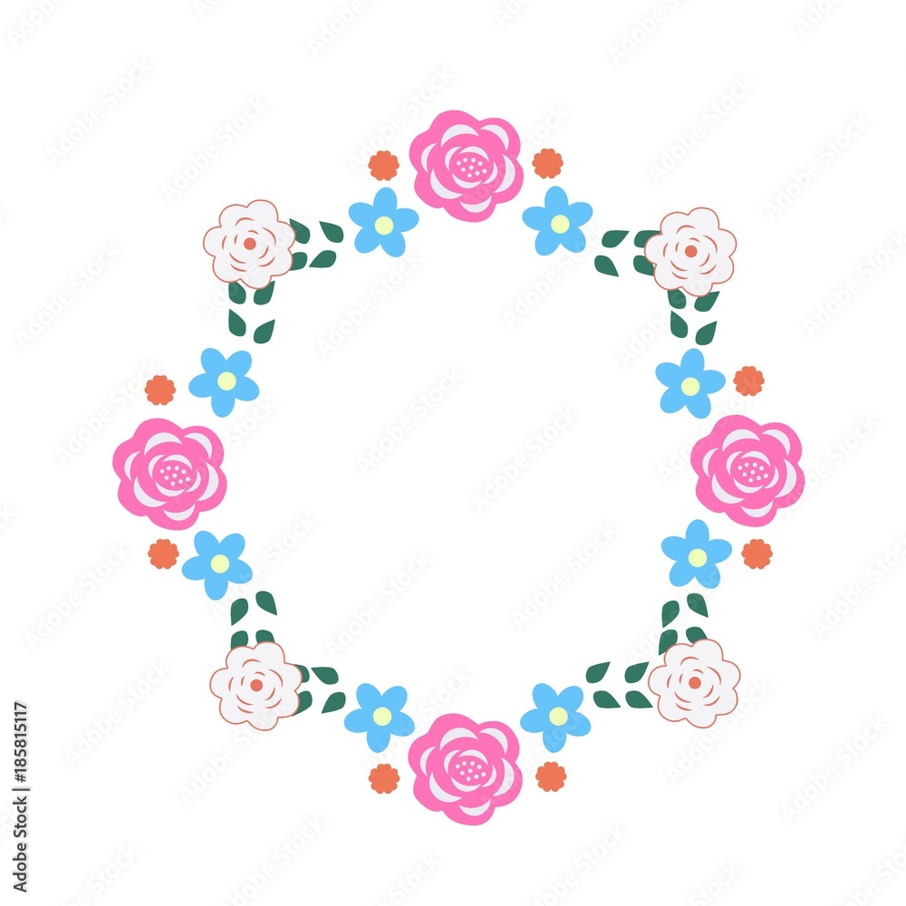 Floral flower frame vector art