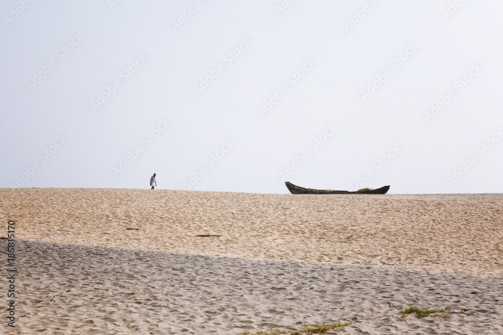 Naklejka premium Beautiful black beach in Varkala, Kerala, India