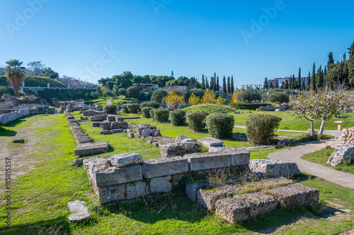 Kerameikos, the cemetery of ancient Athens in Greece. photo