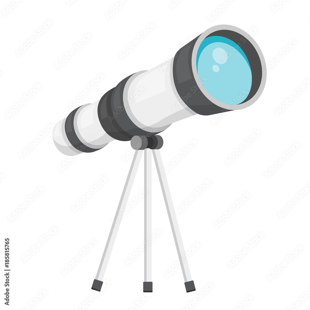 Teleskop Flat Design Icon Stock Vector | Adobe Stock