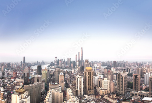 Fototapeta Naklejka Na Ścianę i Meble -  Panoramic view of Shanghai skyline and cityscape