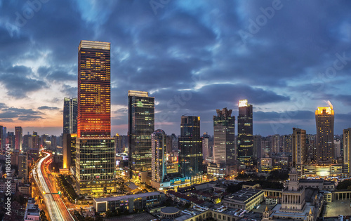 Panoramic view of cityscape and city skyline © Eugene