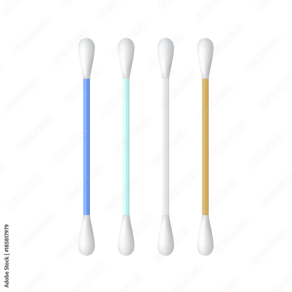 Realistic cotton ear swab set. Vector illustration. Realistic cotton ear swab set. Vector illustration.